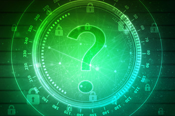 2d rendering question mark concept
