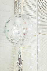 Balloons with sparkles. Decoration with balloons for the holiday