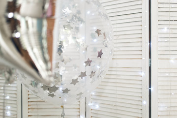 Balloons with sparkles. Decoration with balloons for the holiday