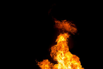Sparks and fire on a black background