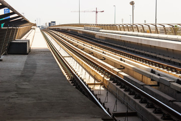 Railway close-up, abstract ecological background , land transport and transport.
