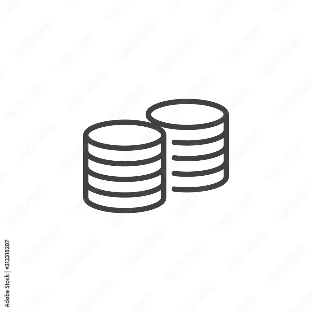 Poster database outline icon. linear style sign for mobile concept and web design. server simple line vecto