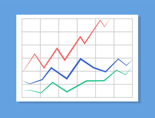 Analytics with Colorful Lines Vector Illustration