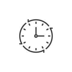 Clock with Arrow outline icon. linear style sign for mobile concept and web design. Deadline time simple line vector icon. Symbol, logo illustration. Pixel perfect vector graphics