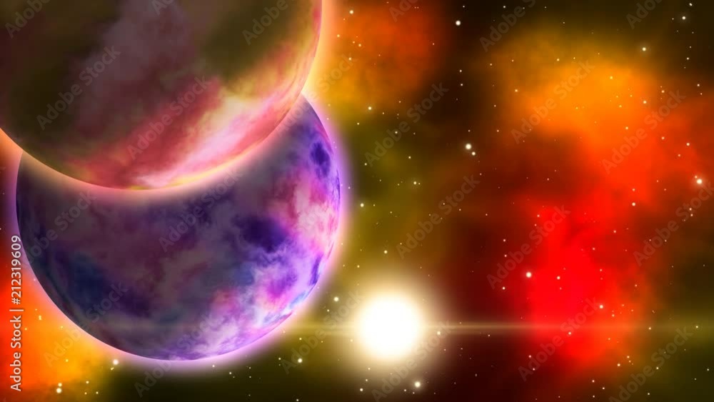 Canvas Prints rotating planets. loop.