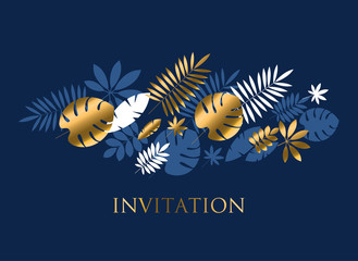 Naklejka premium Luxury tropical geometric design element.