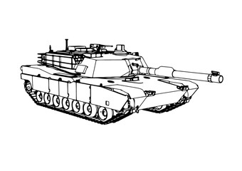 sketch of military tank vector art