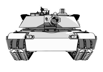 sketch of military tank vector art