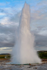 Strokkur geysir in the Golden Circle area of Iceland, which sprouts water 30 metres into the air...