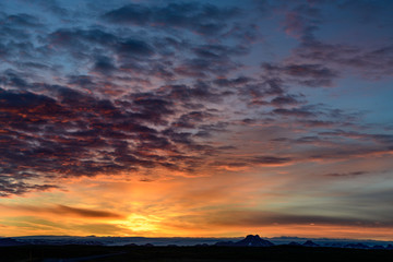Fototapeta na wymiar sunset on Iceland