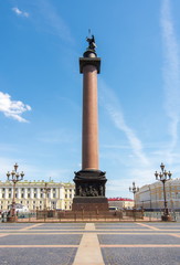 Fototapeta na wymiar Alexander column on Palace square, Saint Petersburg, Russia