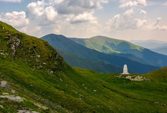 lovely scenery in fagaras mountains. beautiful nature of Romania. hillsides of the ridge rolling in to the distance