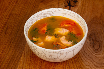 Fish soup with salmon