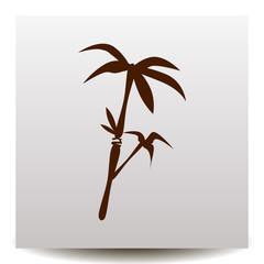 bamboo vector icon on a realistic paper background with shadow