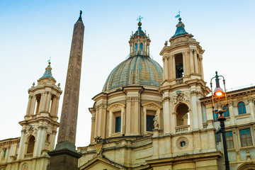 Fototapeta na wymiar Sant'Agnese church in Piazza Navona in Rome, Italy