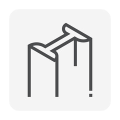 Steel product icon. I chanel profile shape. That alloy of iron from steel production industry and metallurgy used as beam, bar, frame, girder, structure in engineering, construction building material.