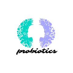 Probiotics logo. Concept of healthy nutrition ingredient for therapeutic purposes. simple flat style trend modern logotype graphic design isolated