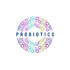 Probiotics logo. Concept of healthy nutrition ingredient for therapeutic purposes. simple flat style trend modern logotype graphic design isolated