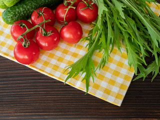 vegetables on a dark background, close-up