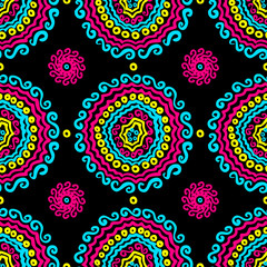 Abstract Ikat and boho style handcraft fabric pattern for girls, boys, clothes. Traditional Ethnic design for clothing and textile background, carpet or wallpaper. Fashion style. Colorful bright