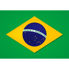 Realistic flag of Brazil