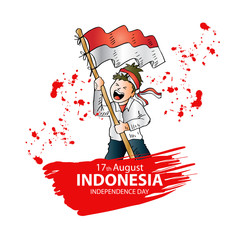 17 August. Indonesia Independence Day greeting card.
