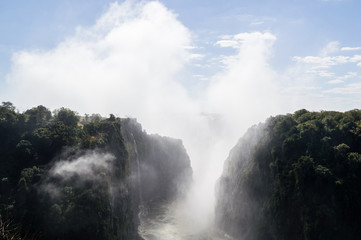 Fototapeta na wymiar Victoria Falls Seen from Photo Trail, Zambian Side