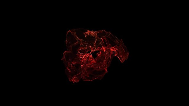 Red Abstract Source of Energy. Dark Background