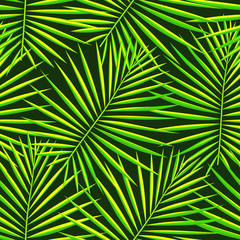 Exotic tropic pattern. Tropical floral fabric fashion background. Palm leaf textile  color vintage summer . Natural leaves tropical . Seamless vector design for wallpaper, swimwear print decoration.