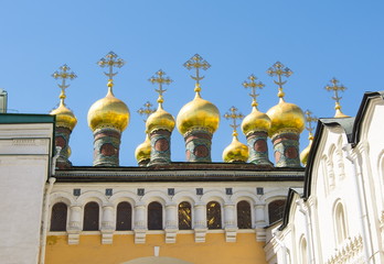 Upper Saviour’s (Verkhospassky) Cathedral dome (cupola) in Moscow Kremlin, Russia