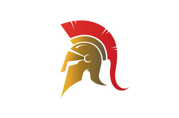 Creative Spartan Helmet Logo design Illustration