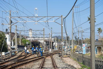 線路内でのメンテナンス作業