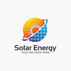 Solar energy, solar panel, sun logo design