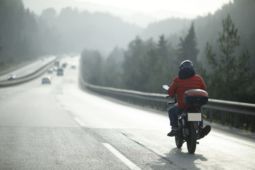 Obraz premium Motorcycle Courier