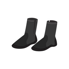 Boots for diving. Abstract concept, icon. Vector illustration on white background.