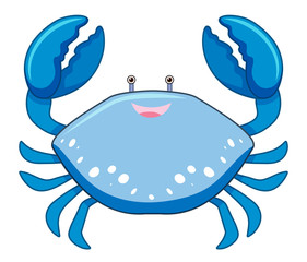 A Cartoon Blue Crab on White Background