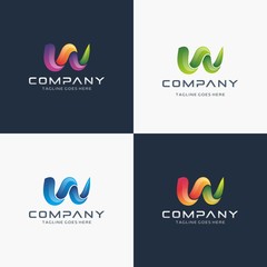 Modern letter W logo