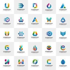 Collection of modern logo design template.