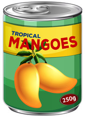 Can of tropical mangoes