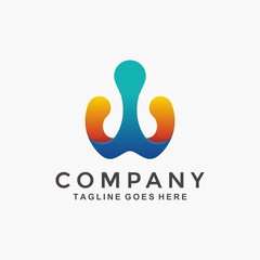 Abstract letter W logo design. Abstract modern 3D logo design template.