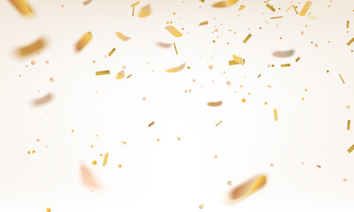 Stock vector illustration gold confetti isolated on a white background. EPS 10