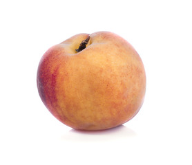 peach with leaf isolated on white