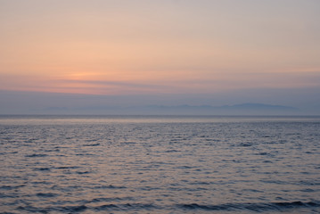 Fototapeta na wymiar soft and colorful sunset over sea of japan