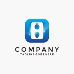 Water logo design with letter H