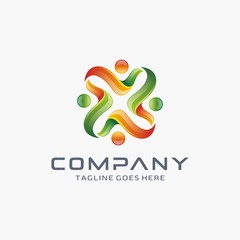 Abstract 3D modern logo design