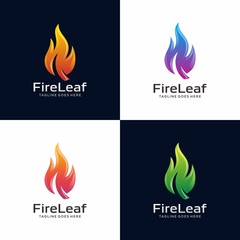 Fire leaf logo design