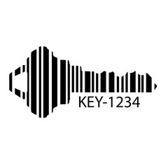 Barcode set the shape to the key, concept of successful in business.