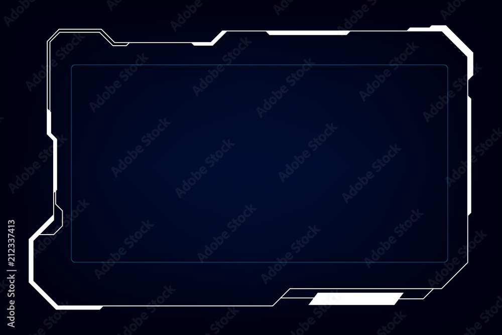 Aufkleber abstract tech sci fi hologram frame template design background