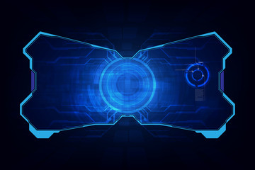 virtual sci fi digital hud screen design futuristic tech concept background eps 10 vector