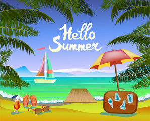Vector Banner Summer vacation and travel design